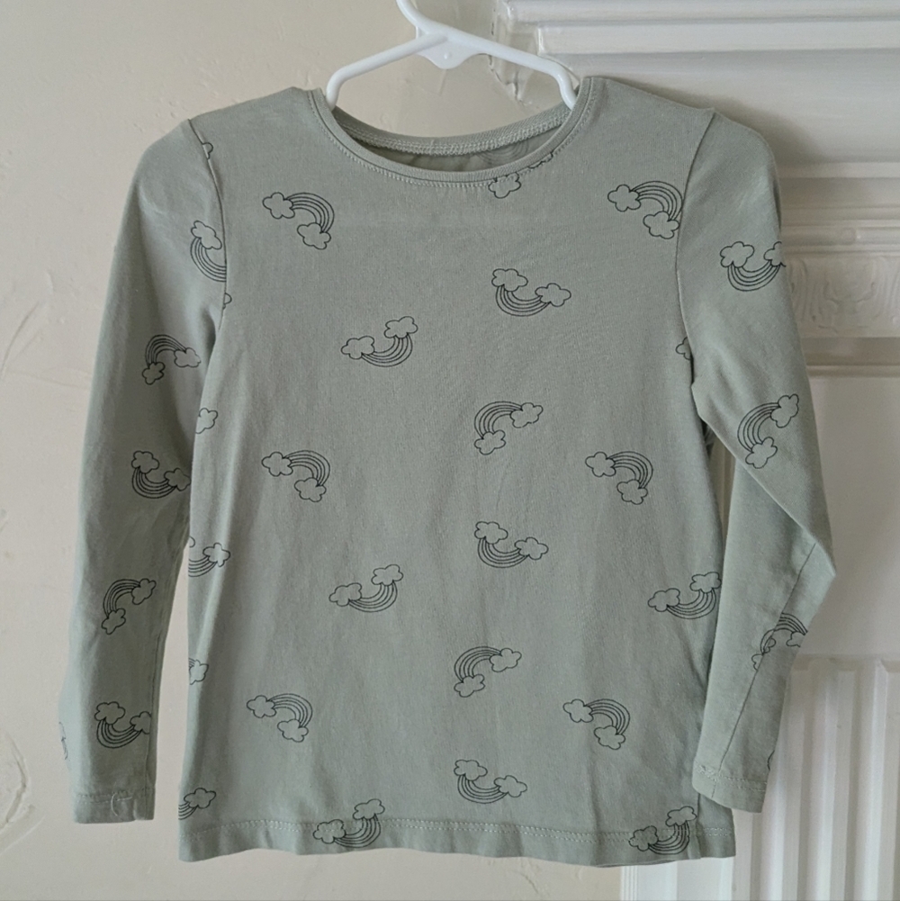 H&M | Seafoam Green Rainbow Long Sleeve Tee